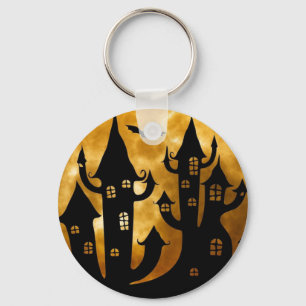 Llavero Happy Halloween Castle and Full Moon Keychain