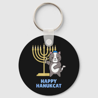 Llavero Happy Hanukcat Black Cat Meowzel Tov Menorah Funny