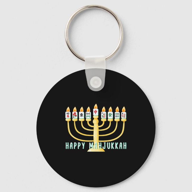 Llavero Happy Hanukkah Mahjong Menorah Mahjukkah Chanukkah (Anverso)