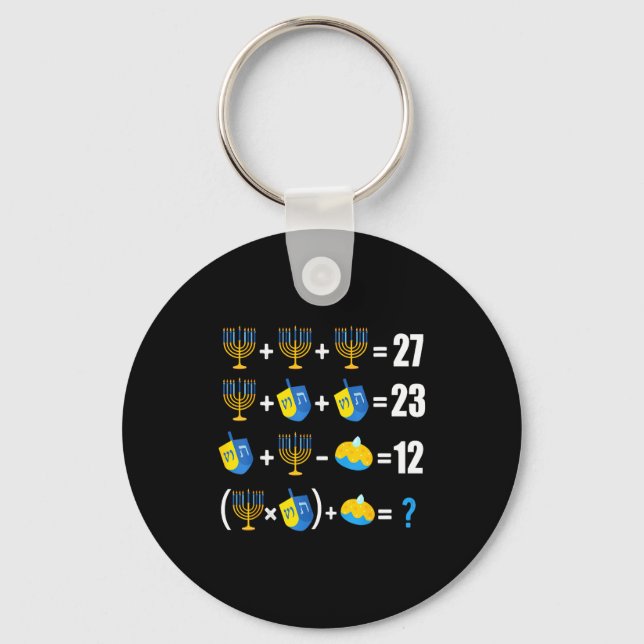 Llavero Happy Hanukkah Menorah Dreidel Doughnut Math Teach (Anverso)