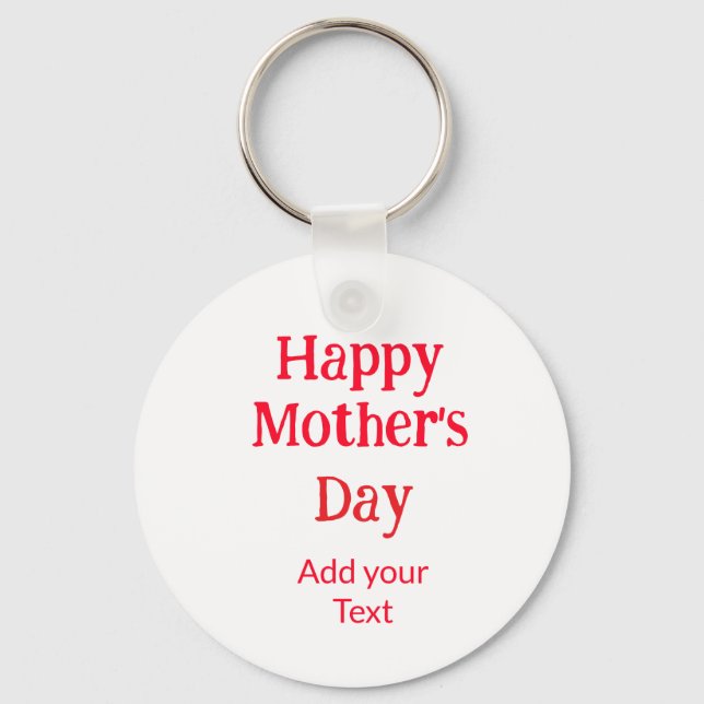 Llavero Happy mother's day red add text simple minimal mom (Anverso)