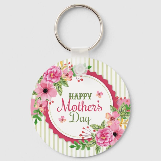 Llavero Happy mother's day vintage flower bouquet frame (Anverso)