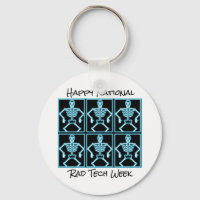 "Happy National Rad Tech Week" con esqueletos