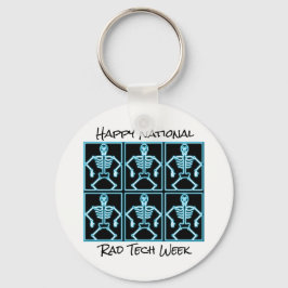 Llavero "Happy National Rad Tech Week" con esqueletos