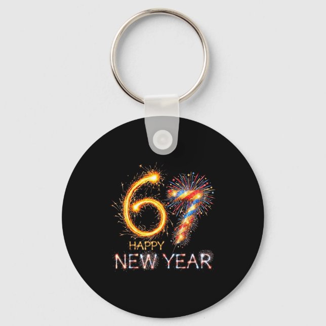 Llavero Happy New Year 2026 67th Bday Fireworks Number 67  (Anverso)