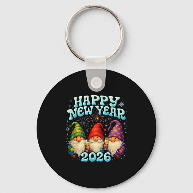 Llavero Happy New Year 2026 Cute Gnome Party Gift  (Anverso)