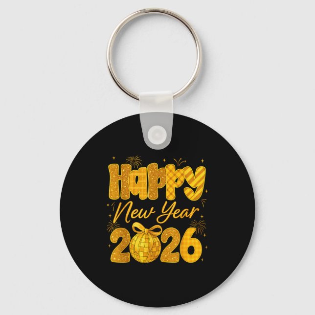 Llavero Happy New Year 2026 Eve Party Gold Family Matching (Anverso)