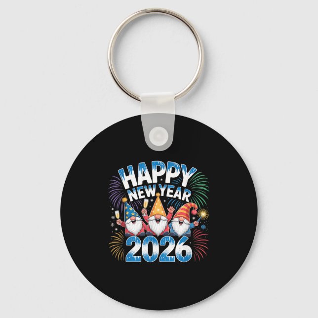 Llavero Happy New Year 2026 Gnomes Family Party New Years  (Anverso)
