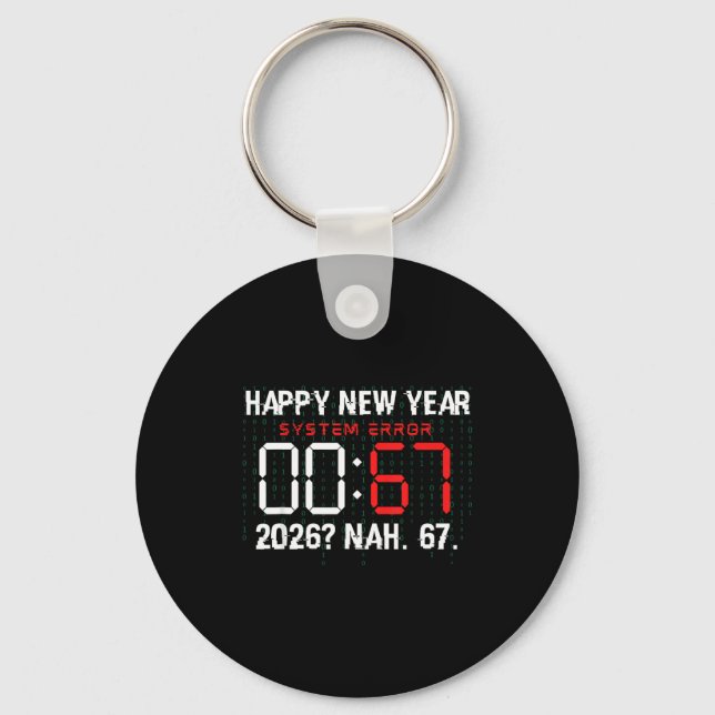 Llavero Happy New Year 2026 Humor Clock 6 7 Meme System Er (Anverso)