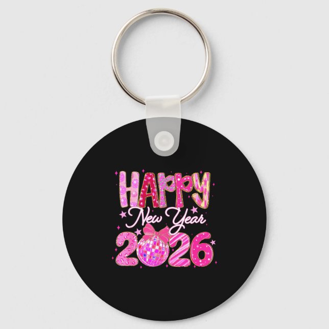 Llavero Happy New Year 2026 Preppy New Years Nk Coquette B (Anverso)