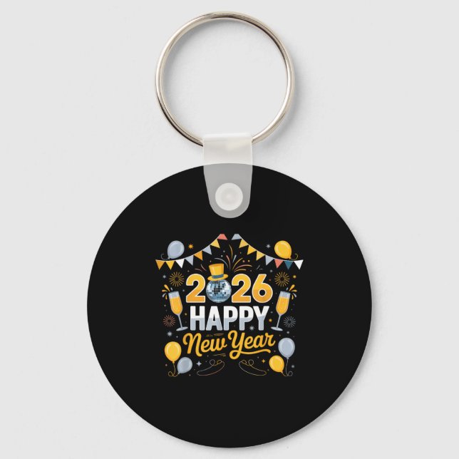 Llavero Happy New Year Party 2026 Balloon Family Matching  (Anverso)
