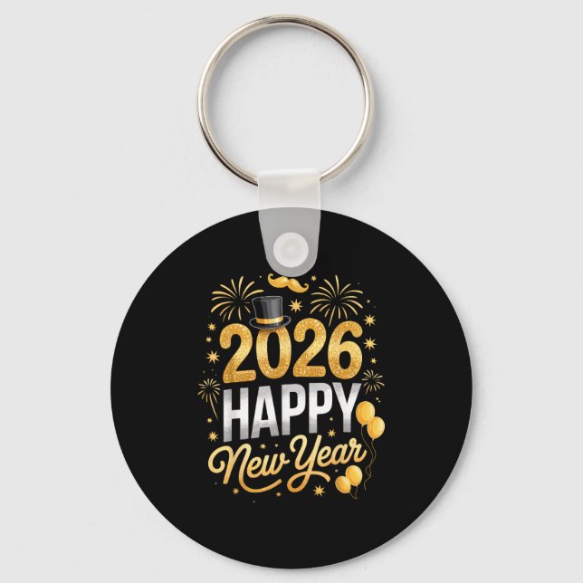 Llavero Happy New Year Party 2026 Fireworks Family Matchin (Anverso)