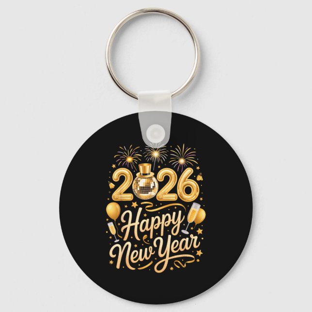 Llavero Happy New Year Party 2026 Funny Balloon Family Mat (Anverso)