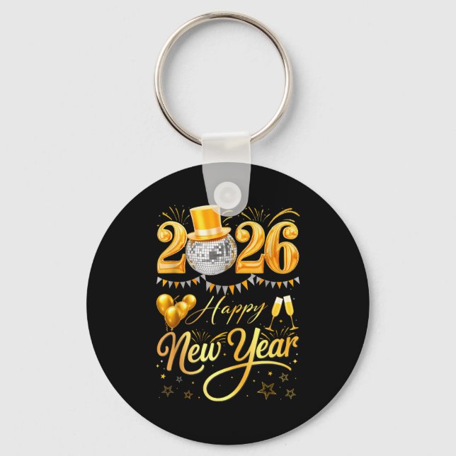 Llavero Happy New Year Party 2026 Funny Balloon Family Mat (Anverso)