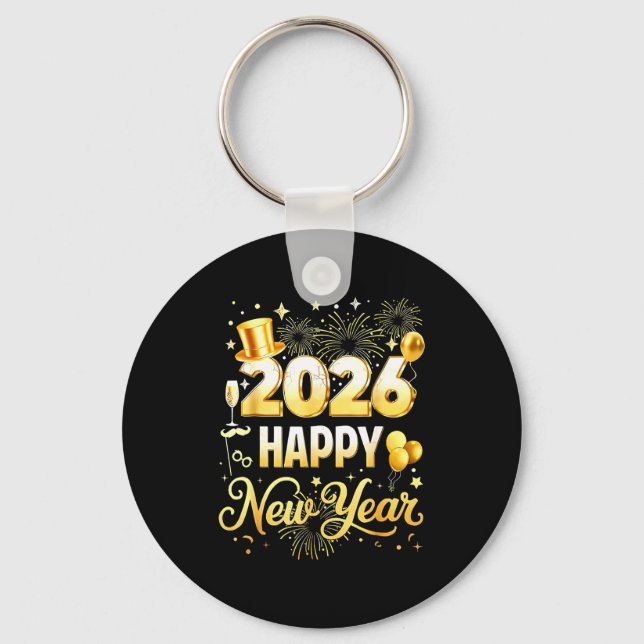 Llavero Happy New Year Party 2026 Funny Balloon Family Mat (Anverso)