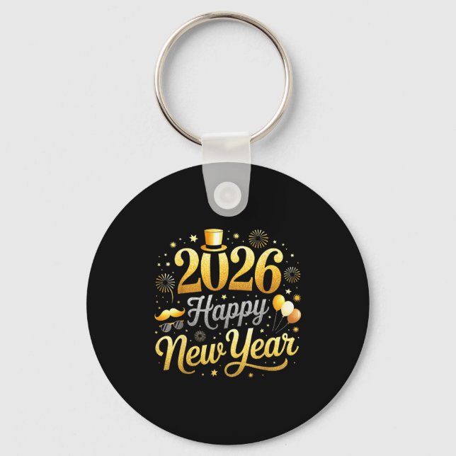 Llavero Happy New Year Party 2026 Funny Balloon Family Mat (Anverso)