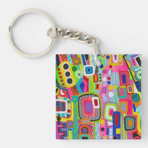 Llavero Happy Place Acrylic Keychain