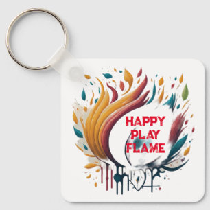 Llavero Happy Play Flame and Gracias Design
