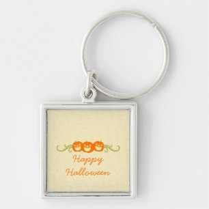 Llavero Happy Pumpkin Swirls Halloween Premium Keychain