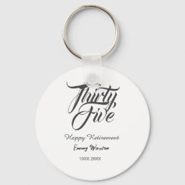 Llavero Happy retirement bold letter name year elegant sim