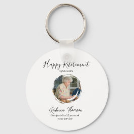 Llavero Happy retirement year name circle photo retired