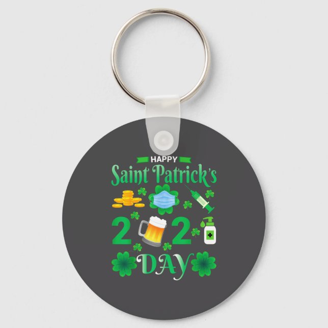 Llavero Happy Saint Patrick's Day 2024 Irish Shamrock Face (Anverso)