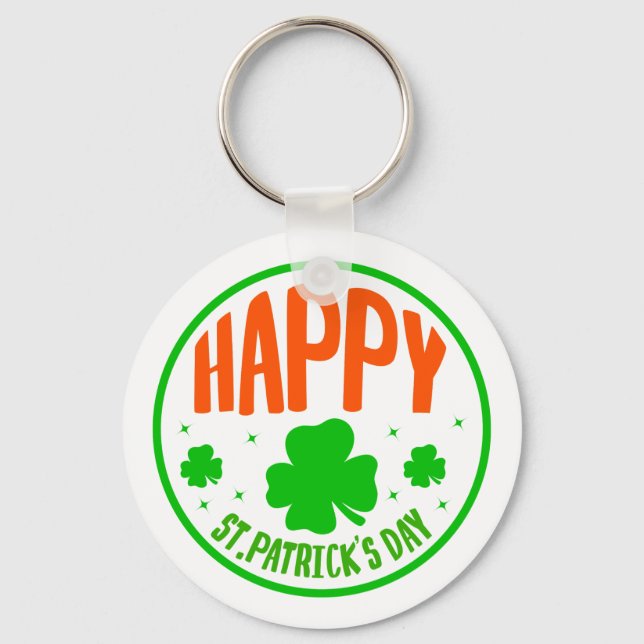 Llavero Happy St. Patrick's Day Circle Design-63501 (Anverso)