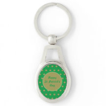 Happy St. Patrick's Day Oval Keychain (Verde)