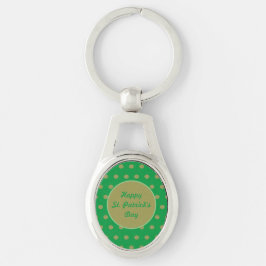 Llavero Happy St. Patrick's Day Oval Keychain (Verde)