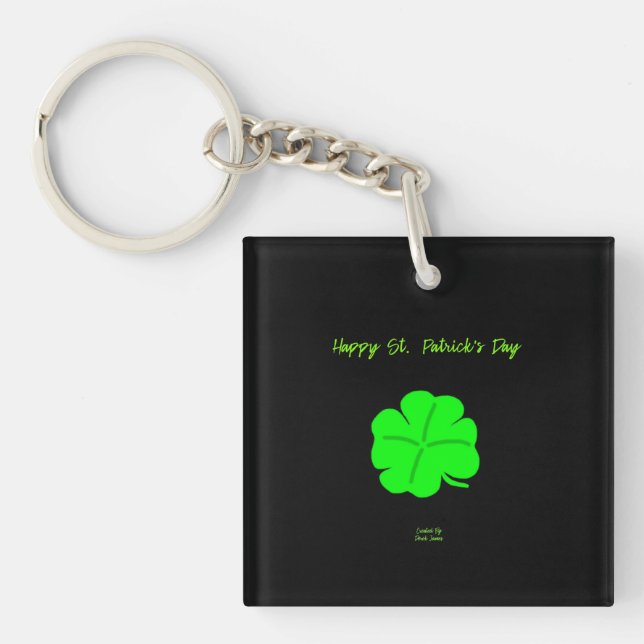 Llavero Happy St. Patrick's Day Square Key Chain (Frente)
