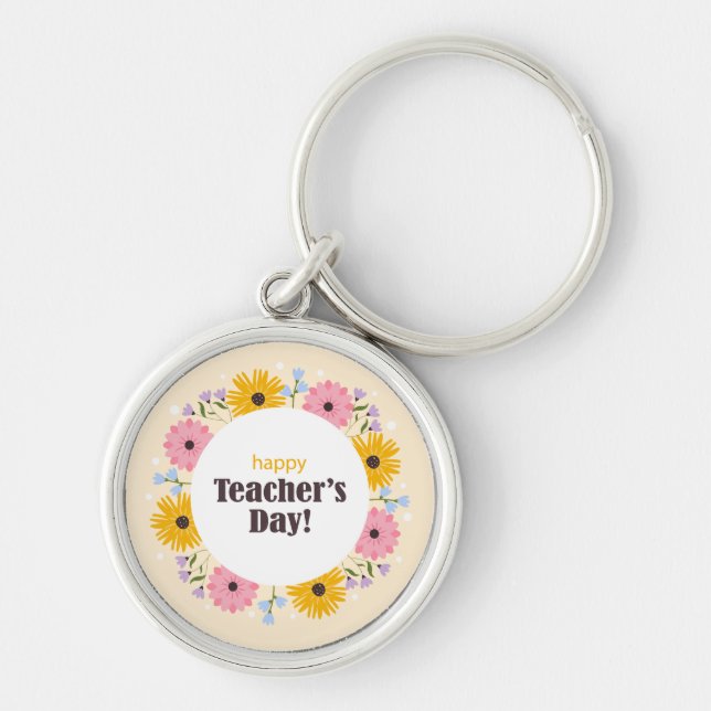 Llavero Happy Teacher's Day Wild Flowers (Frente)