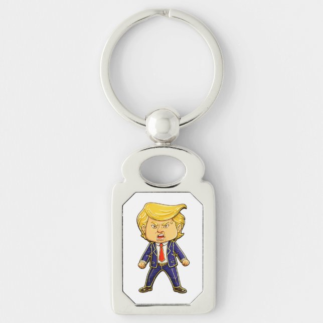 Llavero Happy Trump Lapel Pin Chibi Cartoon Funny Meme Pop (Anverso)
