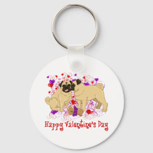 Llavero Happy Valentine Pug Kissing Tees