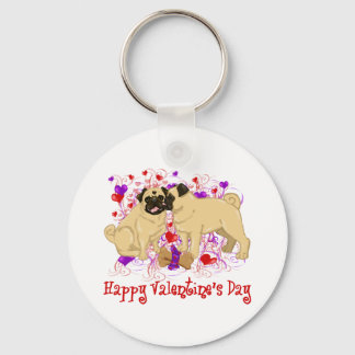 Llavero Happy Valentine Pug Kissing Tees