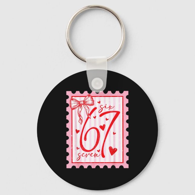 Llavero Happy Valentine’s Day 67 Meme Hearts Coquette Bow  (Anverso)