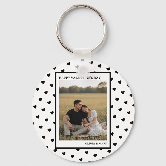 Llavero Happy Valentine’s Day Black Heart Design love (Anverso)