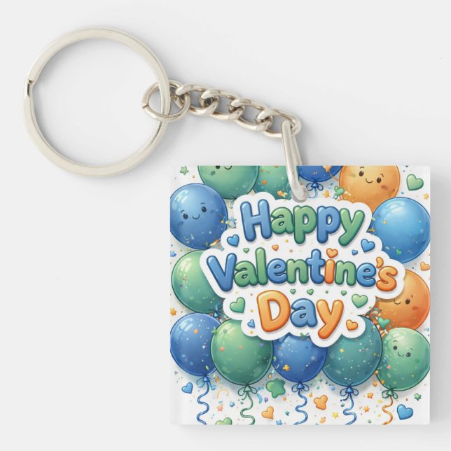 Llavero Happy Valentine’s Day Keychain | Romantic Love Key (Frente)