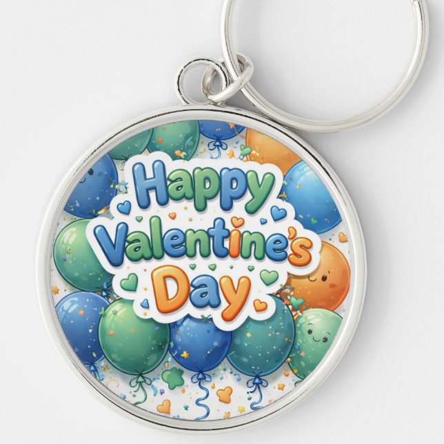 Llavero Happy Valentine’s Day Keychain | Romantic Love Key (Frente)