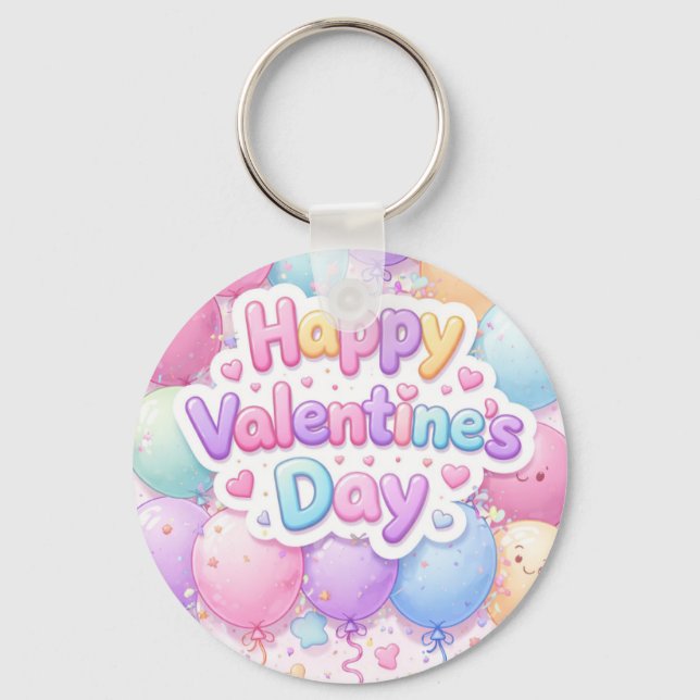 Llavero Happy Valentine’s Day Keychain | Romantic Love Key (Anverso)