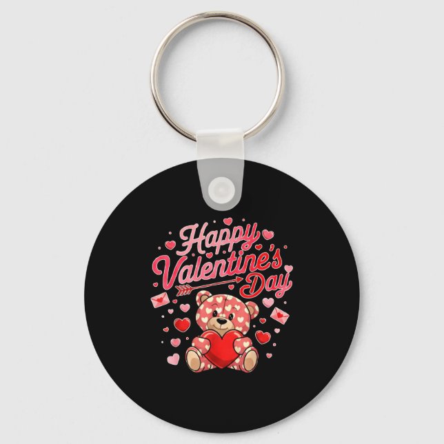 Llavero Happy Valentines Day Women Cute Bear Valentine Hea (Anverso)