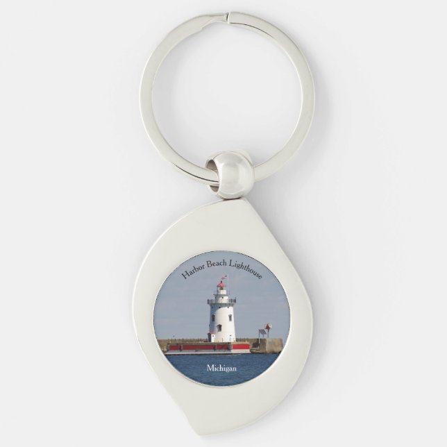 Llavero Harbour Beach Lighthouse metalizado (Anverso)