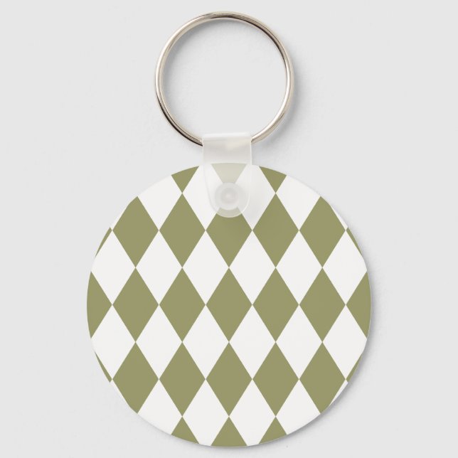 Llavero Harlequin Aguacate y Blanco (Anverso)