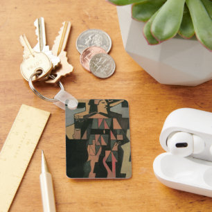 Llavero Harlequin de Juan Gris, arte del cubismo vintage