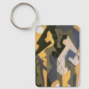 Llavero Harlequin en una mesa de Juan Gris, cubismo vintag