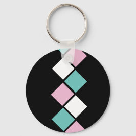 Llavero Harlequin Keychain (Negro, Aqua y Rosa)