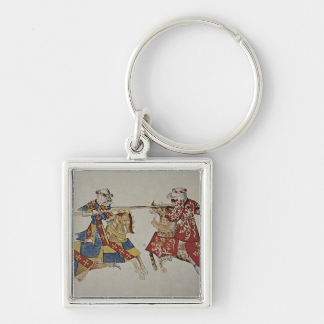 Llavero Harley 4205 f.366 caballeros Jousting, c.1445 (Frente)
