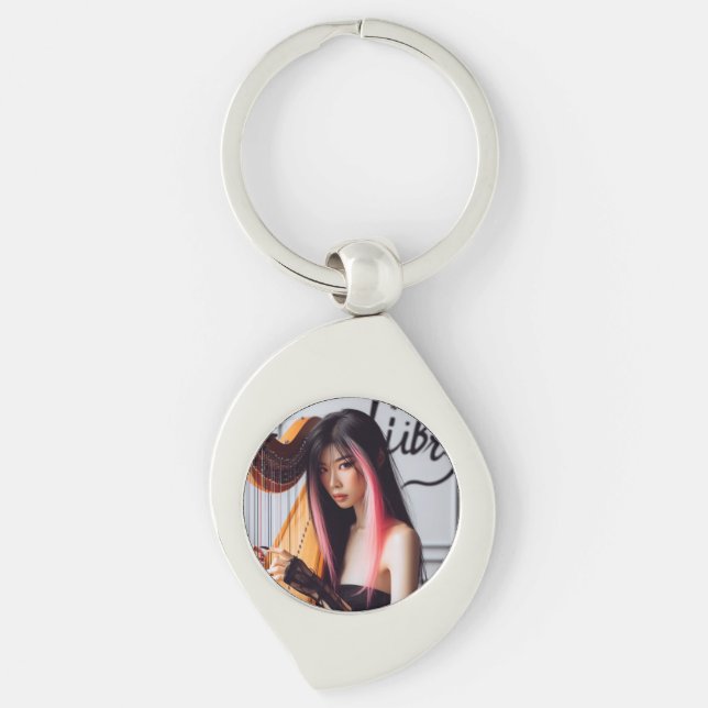 Llavero Harp, músico libra zodiaco (Anverso)