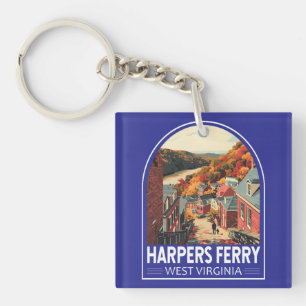 Llavero Harpers Ferry West Virginia Viajes Arte Vintage