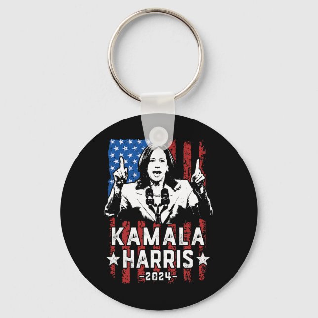 Llavero Harris 2024 Flag Kamala Para Presidente Usa Flag H (Anverso)