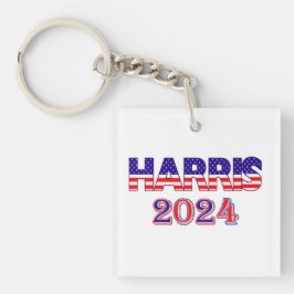 Llavero Harris 2024 Presidente Democrat USA Flag Text